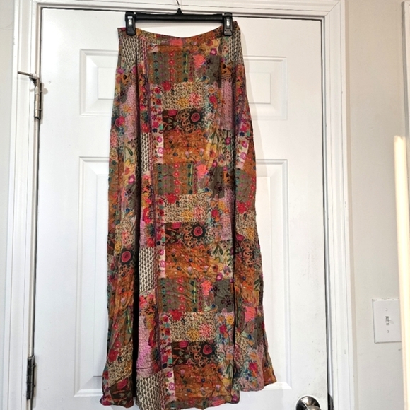Natural Life Ginger Side Slit Maxi Skirt Size MEDIUM Boho Patchwork - Picture 1 of 14